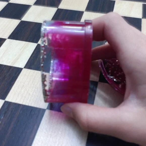 Pink Heart Box with Silver Flakes.💖 - Picture 3 of 9